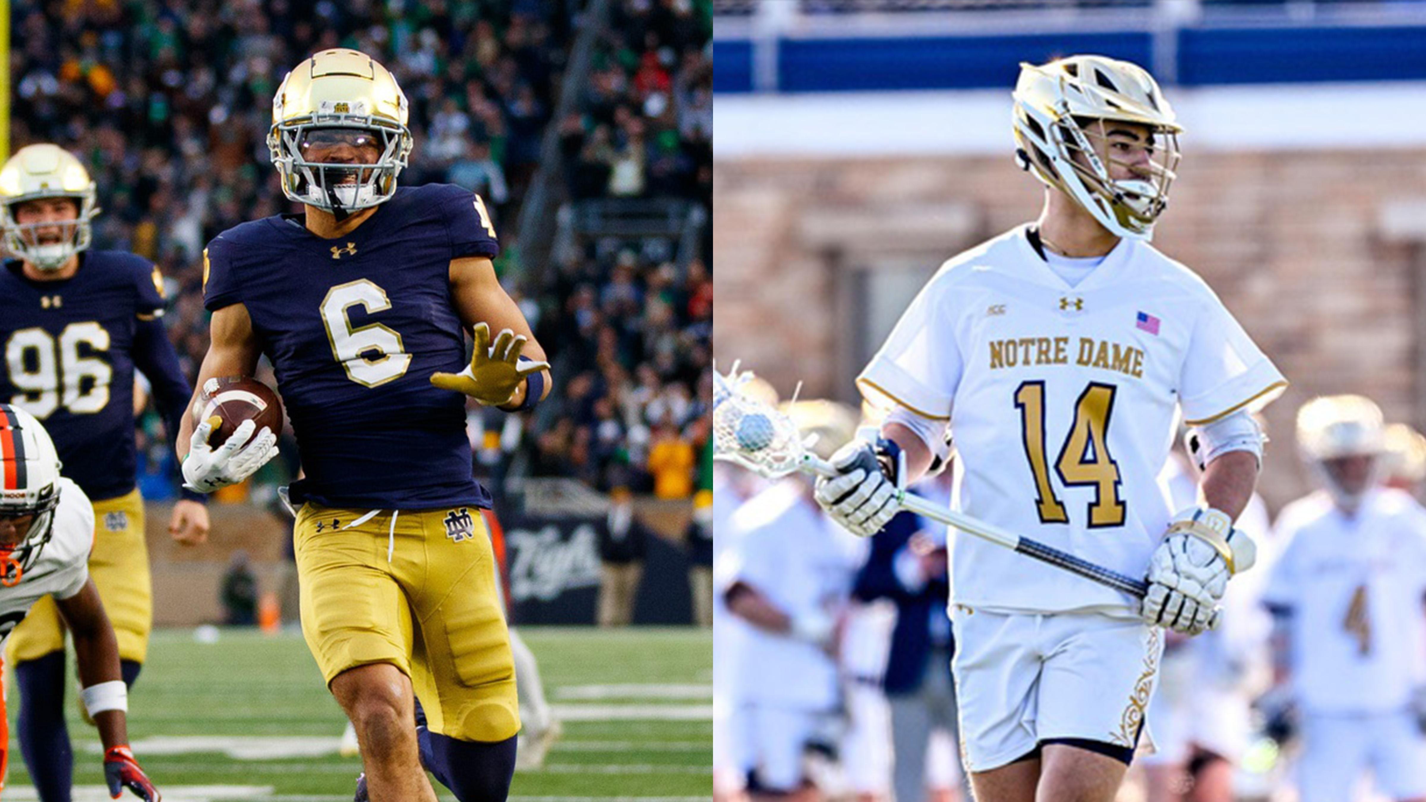 Jordan Faison plays on Notre Dame's lacrosse and football teams